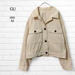 ​ジーユー GU ジャケット コーデュロイ 長袖 ショート丈 アイボリー M