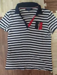 TOMMY HILFIGER ストライプ ポロシャツ Mサイズ