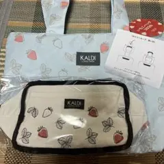 KALDI いちご柄トートバッグ 2026年モデル
