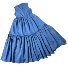 【美品】バースデーバッシュ　ノースリーブ　ティアードワンピース　Vネック　ブルー