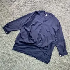 Fassion Collection L 前結びデザイン ブラウス ネイビーのサムネイル