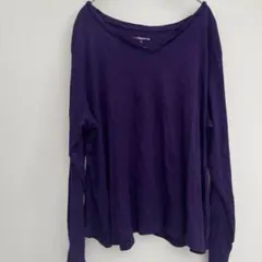 Liz Claiborne Vネック ロングスリーブ カットソー パープル 2X