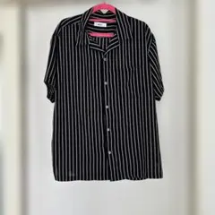 WEGO 半袖シャツ M 黒と白のストライプのサムネイル