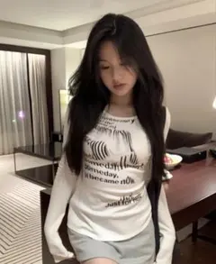shein トップス 長袖 白