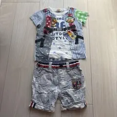 MIKI HOUSE だまし絵Tシャツ＆パンツセット 80cmのサムネイル