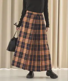coen チェック柄 ロングプリーツスカートのサムネイル
