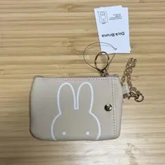 ミッフィー 定期入れ MIFFY コイン＆パスケース フェイスモチーフ　ベージュ