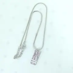 クリスチャンディオールトロッター柄プレート ネックレス ピンク シルバーカラーのサムネイル