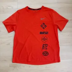 ［NIKE DRI-FIT Tシャツ L オレンジ］ナイキ ランニング 蛍光