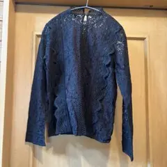 PAGEBOY ブラックレース 長袖ブラウス Fサイズ