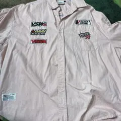 VISION STREET WEAR ピンク長袖シャツ M