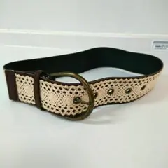 レディース レザー風のレース柄ベルト 女性用ベルト