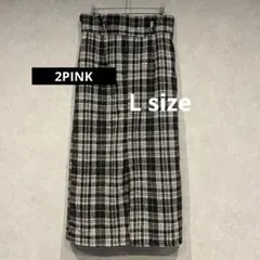 ウール混紡 チェック柄タイトスカート　レディース　ロングスカート