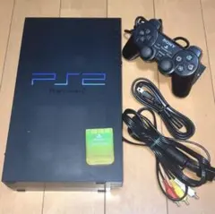 PS2 SCPH-50000 ミッドナイトブラック本体セット メモリーカード付き