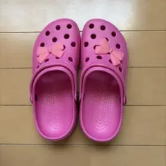 ★新品未使用★キッズ　クロックス風サンダル　21cm ピンク