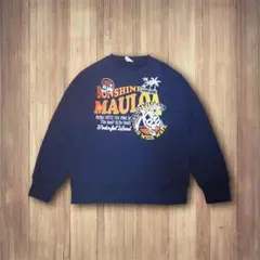 MAULOA y2k サーフ系 スウェット トレーナー 長袖 ネイビー M 古着
