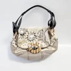 JAMINPUECHジャマンピュエッシュ　刺繍ビーズショルダーバッグ　ベージュ