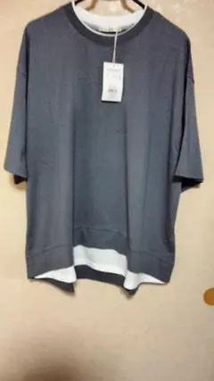 NICECLAUPグレー 半袖 Tシャツ レイヤードスタイル