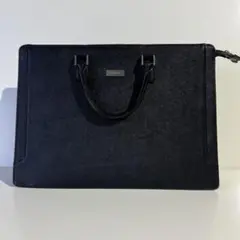 BURBERRY ビジネスバッグ レザー 黒 台形 A4可