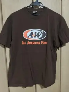 A&W ロゴプリント Tシャツ Lサイズ ブラウン