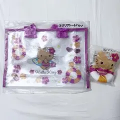 サンリオ ハローキティ当たりくじ 日焼けキティ クリアトートバッグ マスコット