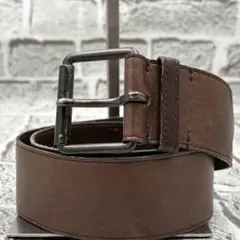 イヴサンローラン ワイドベルト アンティーク調 レザー 本革 ブラウン