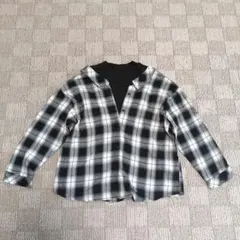 チェック柄 シャツ トップス 重ね着風 長袖 レディース　しまむら　M