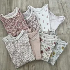 【まとめ売り】保育園準備 半袖ロンパース肌着 8枚セット 80