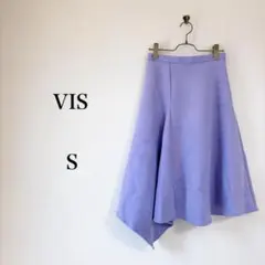 VIS（S）フレアスカート　パープル　アシメ　ミモレ丈　細見えのサムネイル