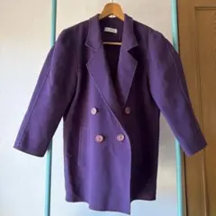 パープル ダブルブレスト ピーコート/saint belleage