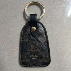 希少】CELINE トリオンフレザー キーリング ゴールド金具 旧デザイン