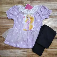 新品 未使用 ラプンツェル 半袖 パジャマ 女の子 パープル 80のサムネイル