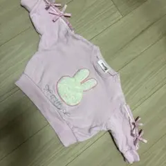 バースデイ ミッフィー miffy 袖リボントレーナー　裏起毛 80cm