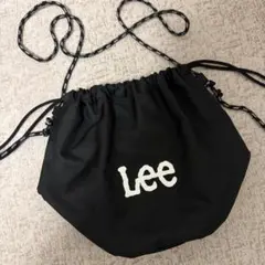 Lee ドローストリングバッグ 黒　巾着