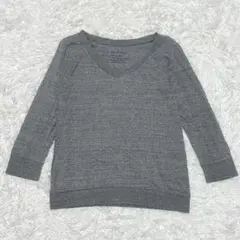 BAYFLOW ベイフロー レディース 長袖Tシャツ L グレー Vネック 綿のサムネイル