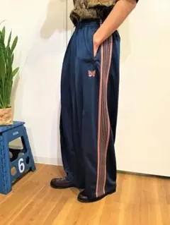 早い者勝ち◆NEEDLESニードルス◆H.Dヒザデル超人気トラックパンツ黒/白Ｍ Needles 新品 ニードルズ NEEDLES H.D. Track Pant Poly Smooth
