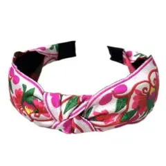 花柄刺繍カチューシャ フラワー エスニック ボヘミアン アジアン ★新品未使用★