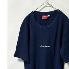 ディッキーズ ワッフル Tシャツ 半袖 サーマル ニット ネイビー メンズ Lのサムネイル