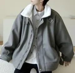 ビッグシルエット 裏ボア バルーンスリーブ コート ジャケット　ボアジャケット