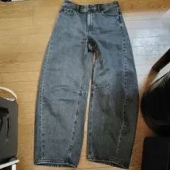 11/30まで値下げ　GU バレルパンツ Mサイズ ダークグレー