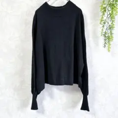 〈アバハウスエクリュ〉リブハイネック ゆったりニット 黒 F 長袖