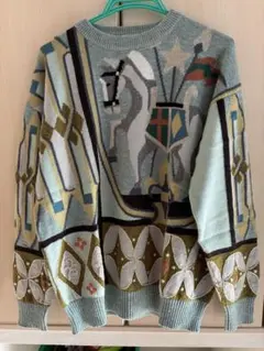 【希少デザイン】ヴィンテージ フィッチェ 総柄 ニット セーター ドン小西