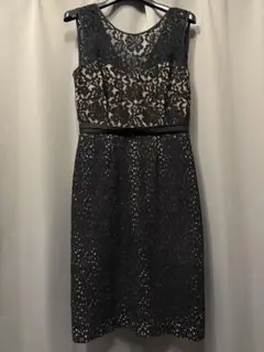 ［BCBGMAXAZRIA］ノースリーブ ひざ丈ワンピース タイト ドレス 黒