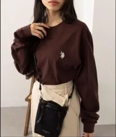 U.S. POLO ASSN ロンT Tシャツ　ブラウン　S