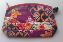 和風　花柄　ポーチ　ハンドメイド　小物入れ