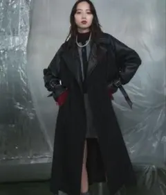 HARE ハレ フェイクレザーイソザイトレンチコート ブラックのサムネイル