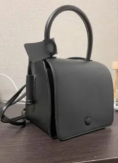 2wayレザースクエアハンドバッグ