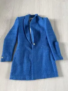 ZARA ブルー ツイード調 ブレザー ジャケット Sサイズ 美品