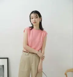 【美品】NANO universe UVカット・接触冷感ノースリーブサマーニット