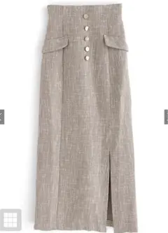 GRL アソートボタンツイードナロースカート[ta069] グレージュ Mサイズ